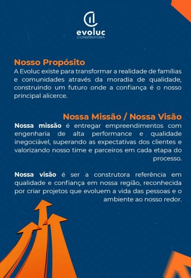 Propósito, missão e visão da Evoluc