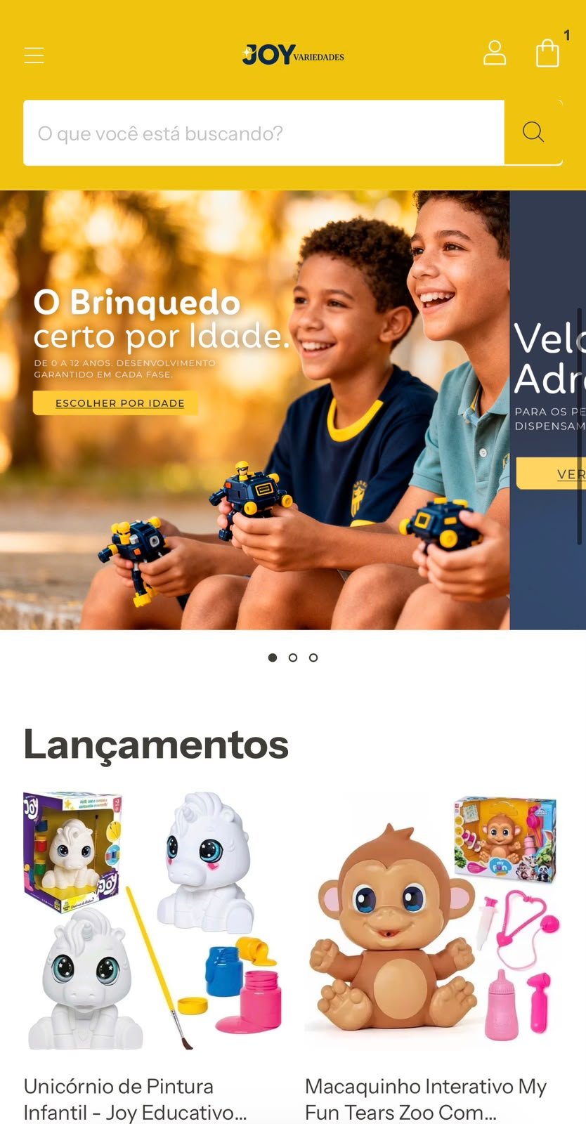 Categoria de brinquedos Joy Variedades